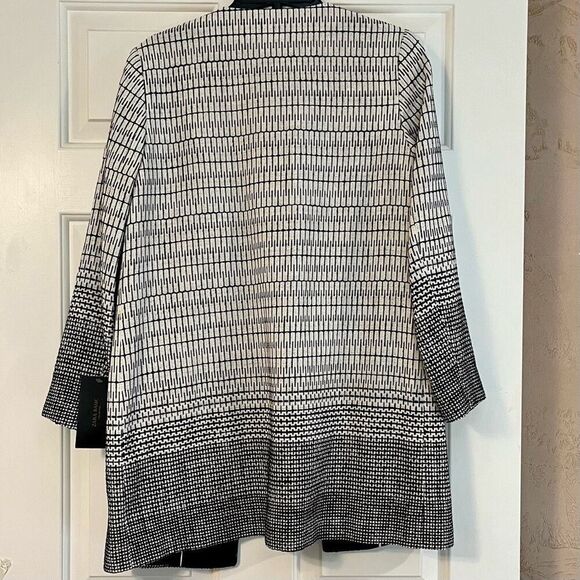 NWT Zara Basic Ombre Embro Open Front Collarless Jacket Medium - Picture 5 of 16
